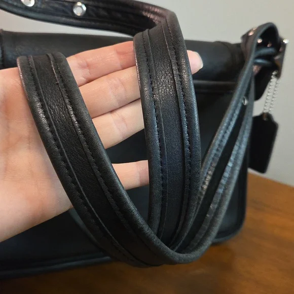 Coach Rambler's Legacy 9067 Leather Shoulder Crossbody Bag Purse Black Vintage - Picture 15 of 15